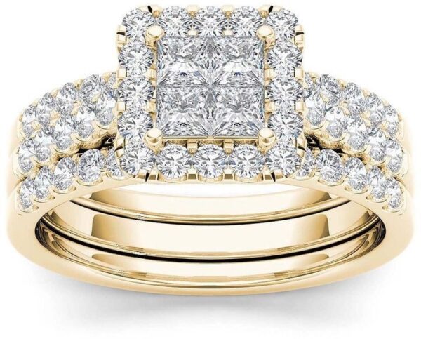 Gold-plated Inlaid Zircon Ring For Women - Image 3