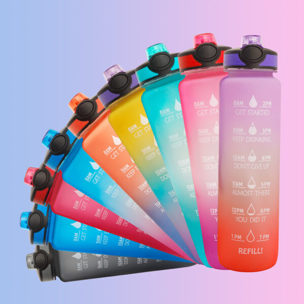 1L Tritan Water Bottle With Time Marker Bounce Cover Motivational Water Bottle Cycling Leakproof Cup For Sports Fitness Bottles - Image 4