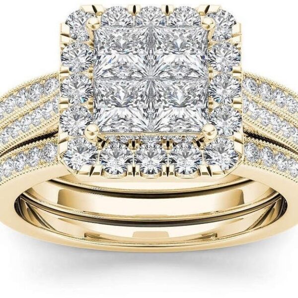 Gold-plated Inlaid Zircon Ring For Women