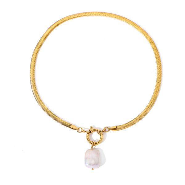 Titanium Steel Freshwater Pearl Stainless Steel Necklace - Image 3