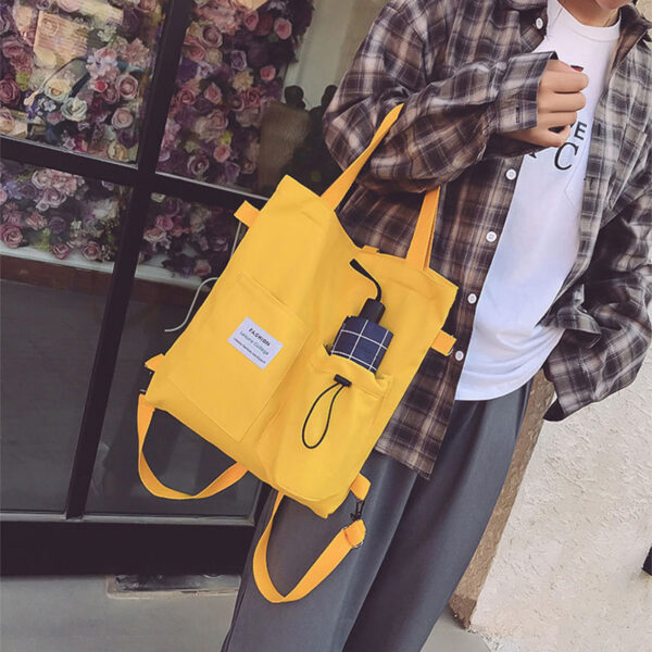 Harajuku Canvas Bags Students Handbag With Pockets Preppy Buckpack Shoulder Bag For Women Shoolbags - Image 8